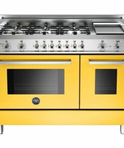 Bertazzoni - Self-Cleaning Freestanding Double Oven Dual Fuel Convection Range - Yellow