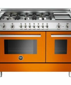 Bertazzoni - Self-Cleaning Freestanding Double Oven Dual Fuel Convection Range - Orange