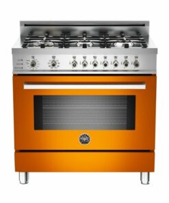Bertazzoni - 4 Cu. Ft. Self-Cleaning Freestanding Dual Fuel Convection Range - Orange