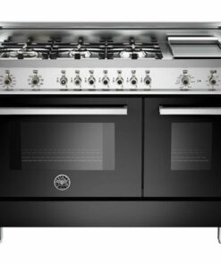Bertazzoni - Self-Cleaning Freestanding Double Oven Dual Fuel Convection Range - Black 0