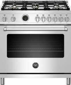 Bertazzoni - 5.7 Cu. Ft. Self-Cleaning Freestanding Dual Fuel Convection Range - Stainless steel