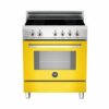 Bertazzoni - 3.4 Cu. Ft. Self-Cleaning Freestanding Electric Induction Convection Range - Yellow