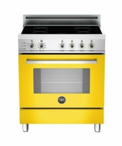 Bertazzoni - 3.4 Cu. Ft. Self-Cleaning Freestanding Electric Induction Convection Range - Yellow