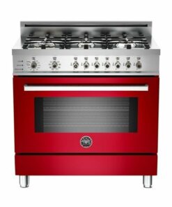 Bertazzoni - 4 Cu. Ft. Self-Cleaning Freestanding Dual Fuel Convection Range - Red