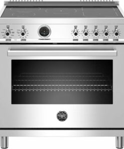 Bertazzoni - 5.7 Cu. Ft. Self-Cleaning Freestanding Electric Induction Convection Range - Stainless steel 1