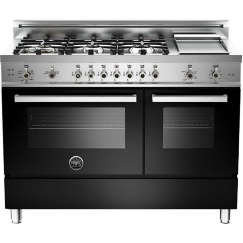 Bertazzoni - Freestanding Double Oven Gas Convection Range - Black 0