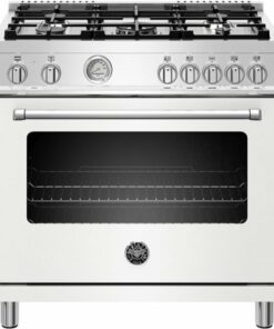 Bertazzoni - 5.9 Cu. Ft. Freestanding Dual Fuel Convection Range - White