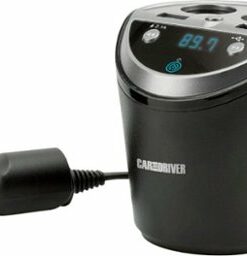 Car and Driver - Car Power Station with 4 Charging Ports and FM Transmitter - Black