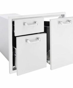 Lynx - 30" Trash Center & Double Drawer Combo - Stainless Steel