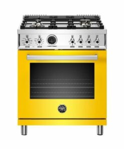 Bertazzoni - 4.6 Cu. Ft. Self-Cleaning Freestanding Dual Fuel Convection Range - Yellow