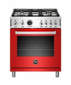 Bertazzoni - 4.6 Cu. Ft. Self-Cleaning Freestanding Dual Fuel Convection Range - Red