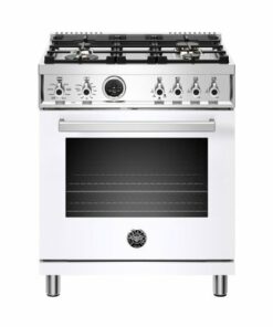 Bertazzoni - 4.6 Cu. Ft. Self-Cleaning Freestanding Dual Fuel Convection Range - White
