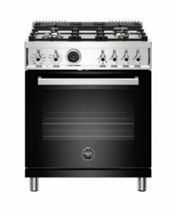 Bertazzoni - 4.6 Cu. Ft. Self-Cleaning Freestanding Dual Fuel Convection Range - Black