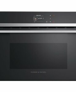 Fisher & Paykel - Contemporary 23.5" Built-In Single Electric Convection Wall Oven - Black Reflective Glass with Polished Metal Trim