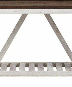 Walker Edison - Modern Farmhouse Entryway Table - Dark Walnut/White Oak