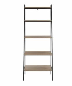 Walker Edison - 72" Industrial Ladder 5-Shelf Bookcase - Mocha