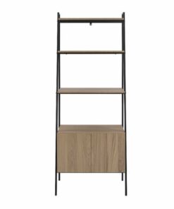 Walker Edison - 72" Industrial Ladder 5-Shelf Storage Bookcase - Mocha