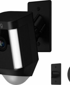 Ring - Spotlight Indoor/Outdoor 1080p Wi-Fi Wireless Security Camera - Black