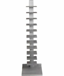 SEI Furniture - 11-Shelf Spine Tower Bookcase - Silver