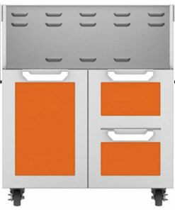 Hestan - Double Drawer and Door Tower Cart for 30" Gas Grills - Orange
