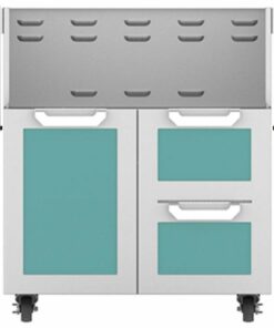 Hestan - Double Drawer and Door Tower Cart for 30" Gas Grills - Turquoise