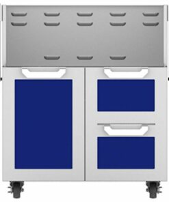 Hestan - Double Drawer and Door Tower Cart for 30" Gas Grills - Blue