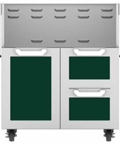 Hestan - Double Drawer and Door Tower Cart for 30" Gas Grills - Green