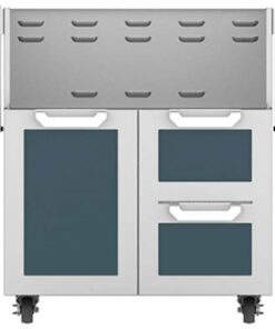 Hestan - Double Drawer and Door Tower Cart for 30" Gas Grills - Pacific Fog