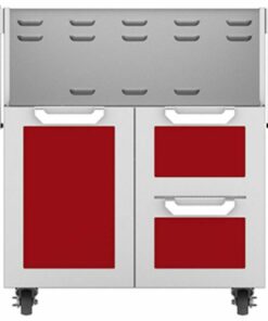 Hestan - Double Drawer and Door Tower Cart for 30" Gas Grills - Red