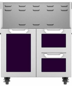 Hestan - Double Drawer and Door Tower Cart for 30" Gas Grills - Purple