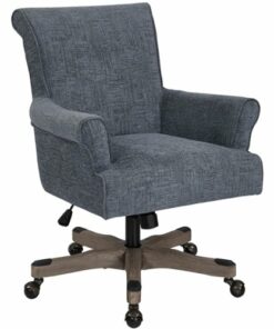 OSP Home Furnishings - Megan Office Chair - Blue/Brushed Grey