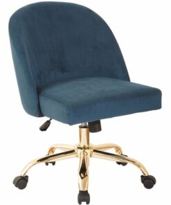 OSP Home Furnishings - Layton Mid Back Office Chair - Blue/Gold