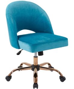 AveSix - Lula Home Office Plush Fabric Chair - Blue