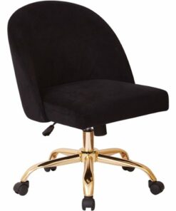 OSP Home Furnishings - Layton Mid Back Office Chair - Black/Gold
