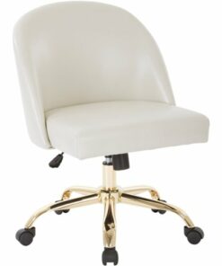 OSP Home Furnishings - Layton Mid Back Office Chair - White/Gold