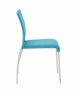 OSP Home Furnishings - Conway Stacking Chair Set of 2 - Aqua/Chrome