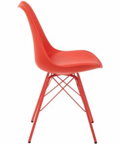 OSP Home Furnishings - Emerson Side Chair with 4 Leg Base - Red