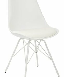 OSP Home Furnishings - Emerson Side Chair with 4 Leg Base - White