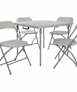 Office Star Products - Work Smart 5-Piece Folding Set - Light Gray