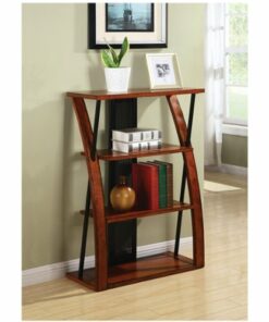 OSP Home Furnishings - Aurora 3-Shelf Bookcase - Black/Medium Oak