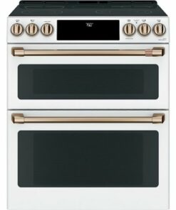 Café - 6.7 Cu. Ft. Slide-In Double Oven Electric True Convection Range with Built-In Wi-Fi - Matte White