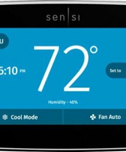 Emerson - Sensi Touch Smart Programmable Wi-Fi Thermostat-Works with Alexa, C-Wire Required - Black