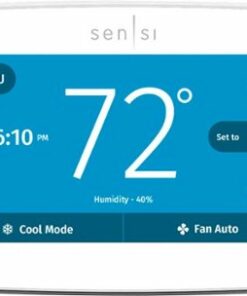 Emerson - Sensi Touch Smart Programmable Wi-Fi Thermostat-Works with Alexa, C-Wire Required - White