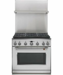 GE - 36" Professional 30"-36" Adjustable Height Backsplash with Shelf - Silver