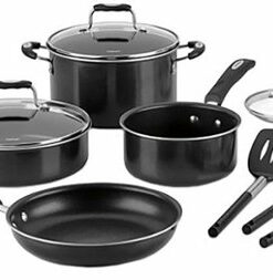 Cuisinart - 11-Piece Cookware Set - Black/Silver