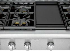 Thermador - Professional 48" Built-In Gas Cooktop with 6 Pedestal Star Burners and Griddle - Silver