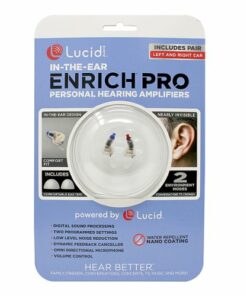 Lucid Audio - Lucid Hearing Enrich PRO in The Ear Digital Hearing Amplifier PSAP Pair (Left and Right Ready to Wear) - CLEAR