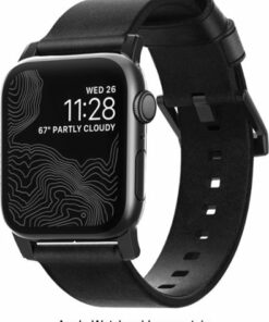 Nomad - Modern Leather Watch Strap for Apple Watch® 42mm and 44mm - Slate Gray