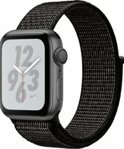 Geek Squad Certified Refurbished Apple Watch Nike+ Series 4 (GPS) 40mm Aluminum Case with Black Nike Sport Loop - Space Gray Aluminum