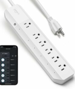 Geeni - 6 Outlet 460 Joules Surge Protector Strip - White